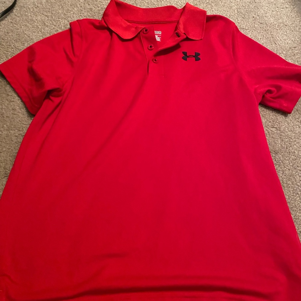 Under armor red polo